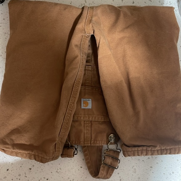 Carhartt Toddler 2T flannel lined overalls Tan - Picture 6 of 8